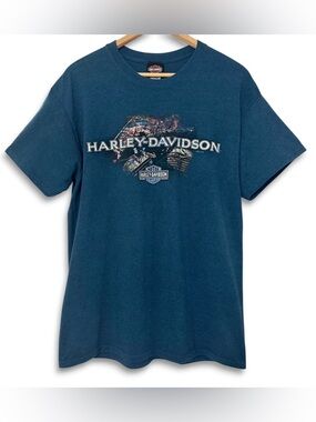 Harley Davidson San Jacinto Graphic T-shirt Teal Blue Heather